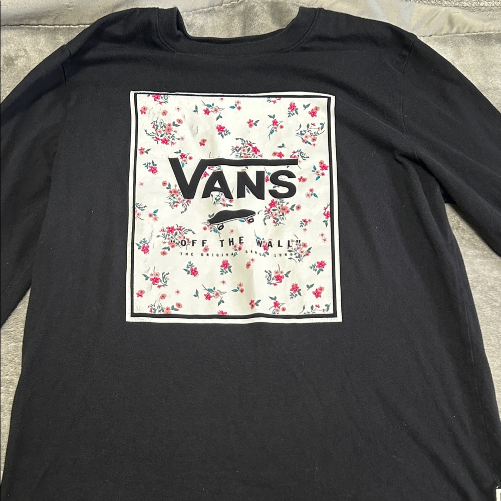 Vans Black Long Sleeve with Floral Print